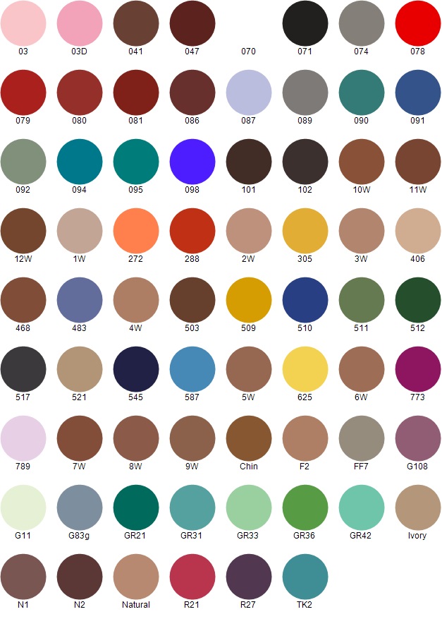 Aquacolor color chart